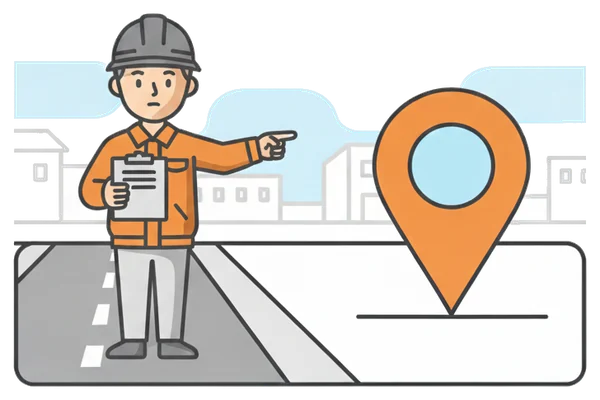 看板設置場所の確認のイラスト