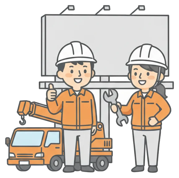 看板設置のイラスト